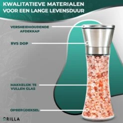 Peper En Zoutmolen Set - RVS Zout En Peperstel - Zoutvaatje En Pepermolen - 2 In 1 -Woonwinkel 1200x1200 1126