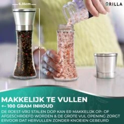 Peper En Zoutmolen Set - RVS Zout En Peperstel - Zoutvaatje En Pepermolen - 2 In 1 -Woonwinkel 1200x1200 1127