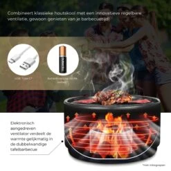 Ozocozy BBQ-ONE Houtskool Tafelbarbecue - Ø30 Cm- Zwart - Incl. Draagtas, Siliconen Bakkwast En RVS-Barbecuetang -Woonwinkel 1200x1200 1176
