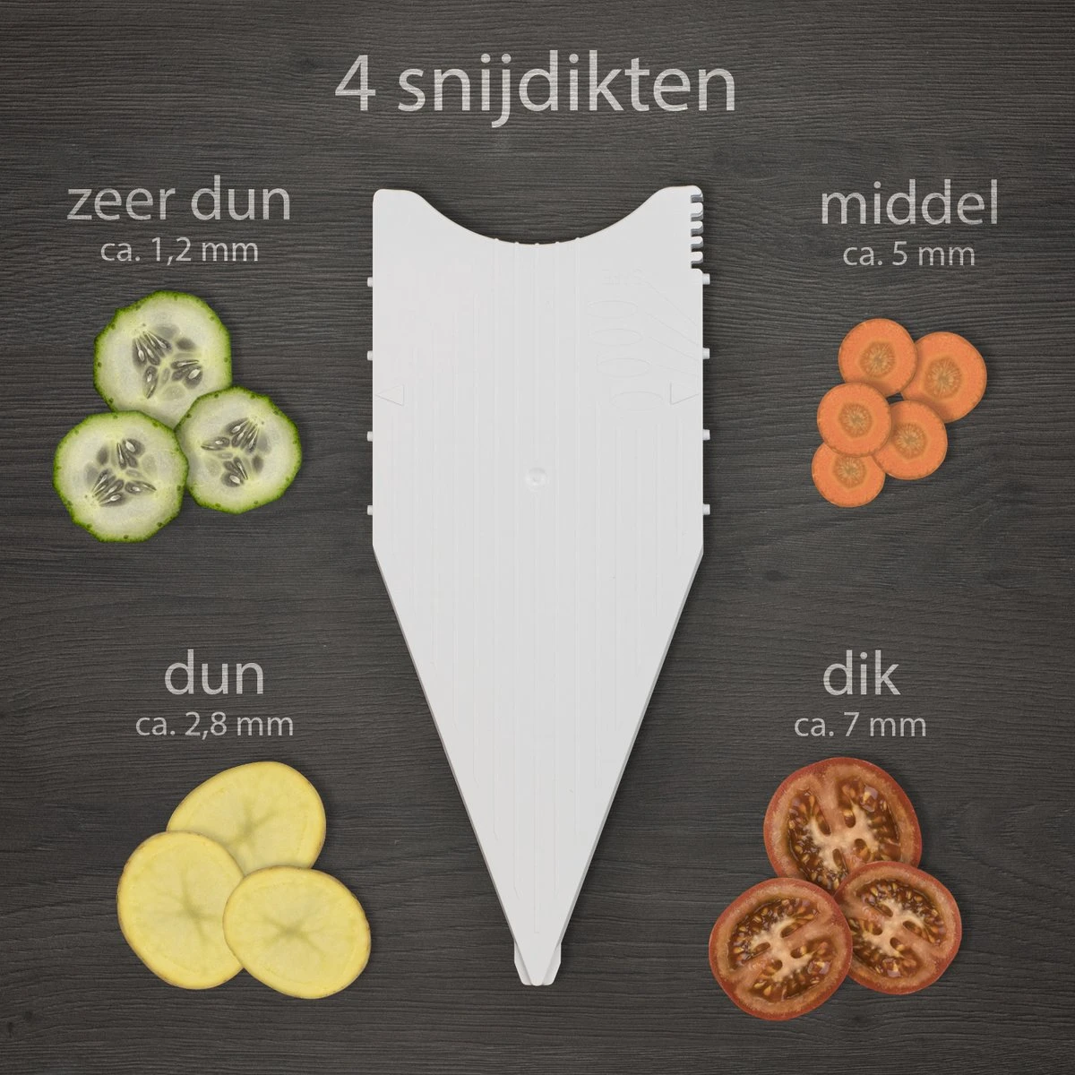 Börner Mandoline V5 PowerLine - Inclusief Opbergbox - Geleverd In Mooie Doos - 6-delige Set - 7 Snijdiktes - Geschikt Als Frietsnijder - BPA-vrij En Roestvrij - Grijs 4 Börner Mandoline V5 PowerLine - Inclusief Opbergbox - Geleverd In Mooie Doos - 6-delige Set - 7 Snijdiktes - Geschikt Als Frietsnijder - BPA-vrij En Roestvrij - Grijs - Afbeelding 2