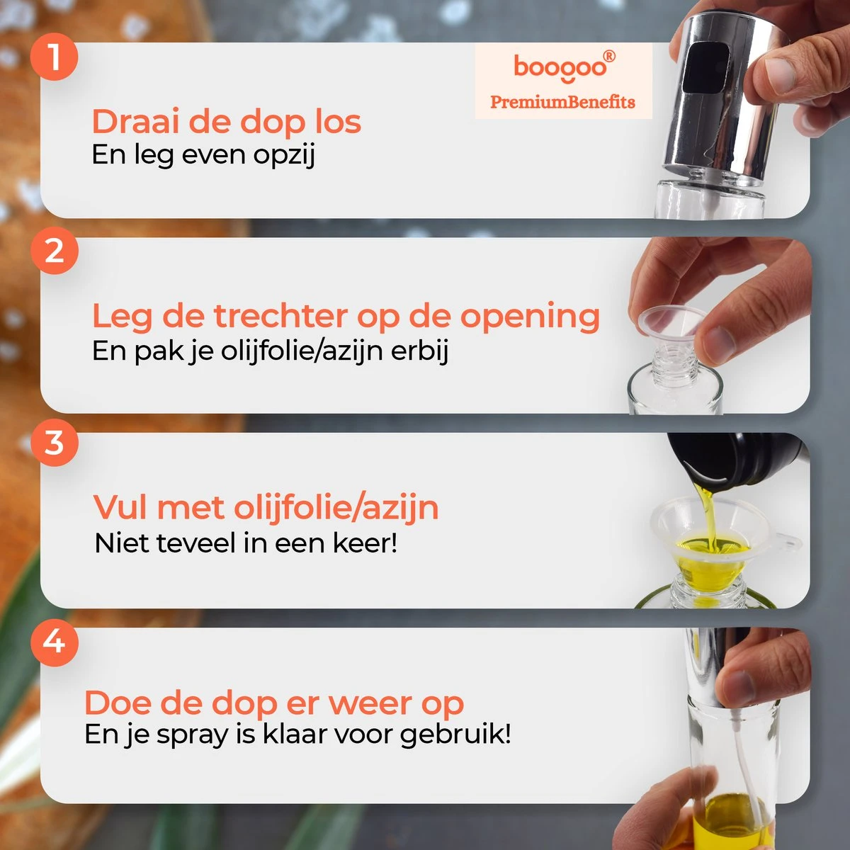 BooGoo® - RVS Olijfolie Sprayer Extreme Deluxe - Olijfolie Fles Verstuiver Voor Keuken - Oliespray - Oliefles - BBQ Accesoires - Olie Pomp Bakspray - Cooking Spray 11 BooGoo® - RVS Olijfolie Sprayer Extreme Deluxe - Olijfolie Fles Verstuiver Voor Keuken - Oliespray - Oliefles - BBQ Accesoires - Olie Pomp Bakspray - Cooking Spray - Afbeelding 9