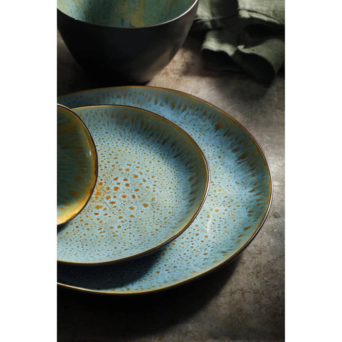 Palmer Serviesset Lotus Stoneware 6-persoons 24-delig Zwart Turquoise 7 Palmer Serviesset Lotus Stoneware 6-persoons 24-delig Zwart Turquoise - Afbeelding 5