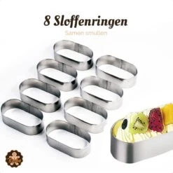 Sloffenring Taartvorm Set Met 8x Sloffenvorm Bakvorm En 1x Verstelbaar Bakframe – Slofvorm – Slofring – Slof Rond – Bakring Ovaal – Taartring – Kookring – Garneerring -Woonwinkel 1200x1200 1291