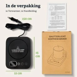 Shutterlight Verwarmde Onderzetter – Tot 85°C – 9 Standen – Timer – Warmhoudplaat Voor Mok Thee & Koffie – Mug Heating Plate – Cup Warmer -Woonwinkel 1200x1200 1330