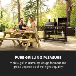 Klarstein Kingsville Double Barbecue - Houtskool- En Gasbarbecue - Smoker BBQ - Inclusief Deksels En Thermometer - Met 2 Roosters - Zwart -Woonwinkel 1200x1200 1331