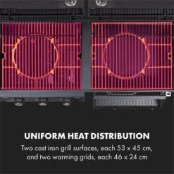 Klarstein Kingsville Double Barbecue - Houtskool- En Gasbarbecue - Smoker BBQ - Inclusief Deksels En Thermometer - Met 2 Roosters - Zwart -Woonwinkel 1200x1200 1336