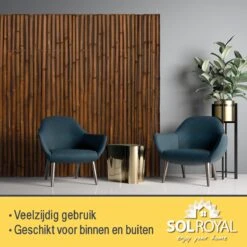Sol Royal B23 – Premium Bamboe Tuinscherm 100x250cm Donkerbruin – Geharde Bamboestokken Ø 2-3cm – Weerbestendige Balkonscherm -Woonwinkel 1200x1200 135