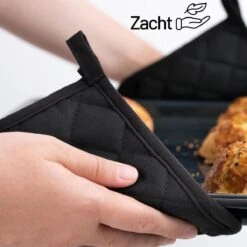 Merkloos Tavas Dream Hittebestendige Pannenlappen | 2 Stuks | Katoen, Thermolite | Tot 220°C | Zwart -Woonwinkel 1200x1200 1362