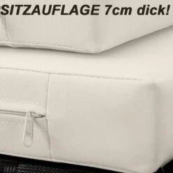 Casaria Polyrattan Zonne-Eiland Ø185cm – Incl. Kussens - Zwart Crème -Woonwinkel 1200x1200 143