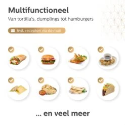 BooGoo® - Tortilla Pers Ø25CM - Inclusief Bakkwast En 100 Persvellen - Tortilla Press Roti Taco Maker - Tortillapan 17 BooGoo® - Tortilla Pers Ø25CM - Inclusief Bakkwast En 100 Persvellen - Tortilla Press Roti Taco Maker - Tortillapan -Woonwinkel 1200x1200 1437