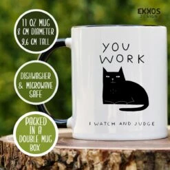I Work Hard Kat Mok - Katten - Juf Cadeau - Meester Cadeau - Verjaardagscadeau - Cadeau - Verjaardag Cadeau Man - Cadeau Voor Man - Cadeau Voor Vrouw - Mokken - Theeglazen - Koffiekopjes -Woonwinkel 1200x1200 1441