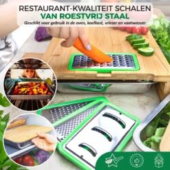 Ecowize 3-in-1 Bamboe Snijplank Met Opvangbak - Snijplank Hout Incl. 3 Roestvrijstalen Opvangbakjes Met Bamboe Deksel, 4 Inzetbare Raspen - Groentesnijder, Hakblok, Borrelplank, Tapasplank, Broodplank - 40x30cm - Duurzaam Cadeau -Woonwinkel 1200x1200 1462