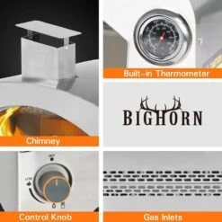 Bighorn Outdoor Edelstaal Gas Pizza Oven - Draagbare Gas Barbecue - Edelstaal -Model SRGG20001 -Woonwinkel 1200x1200 1506