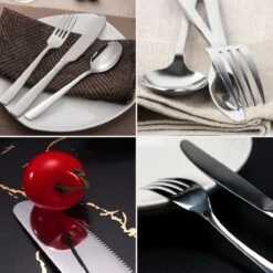 Deleca 8 Persoons Bestekset (48-delig) - Lepels, Messen, Vorken & Steakmessen - Vaatwasserbestendig - Zilver / RVS -Woonwinkel 1200x1200 1562