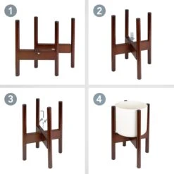 LifeGoods Planten Standaard - Uitschuifbare Bloempothouder - 20 Tot 30 Cm - Donker Bamboe -Woonwinkel 1200x1200 157