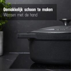 Gietijzeren Braadpan - Sudderpan Zwart Van Daumonet - Ovaal - Ø 29 Cm - 3 Liter - 100% PFAS & PFOA Vrij - Emaille - Geschikt Voor Alle Warmtebronnen - Elektrisch - Gas - Halogeen - Inductie - Keramisch - Vaatwasserbestendig -Woonwinkel 1200x1200 1652