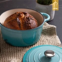 Chefarone Gietijzeren Pan - Braadpan Inclusief Deksel - Geschikt Voor Alle Warmtebronnen - Geëmailleerd Blauw -Woonwinkel 1200x1200 1717