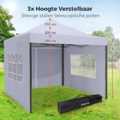 LifeGoods Partytent - 3x3 M - Zijwanden - Easy Up - Opvouwbaar - Waterdicht - Draagtas Met Wieltjes - Donkergrijs 25 LifeGoods Partytent - 3x3 M - Zijwanden - Easy Up - Opvouwbaar - Waterdicht - Draagtas Met Wieltjes - Donkergrijs -Woonwinkel 1200x1200 173