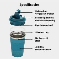 Castagnola Design RVS Koffiebeker To Go - Blauw - 380ml - Thermosbeker - Theebeker -Woonwinkel 1200x1200 1758