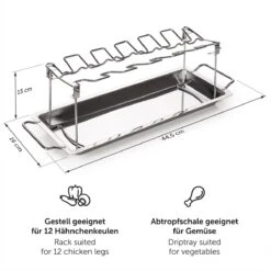 Blumtal BBQ Rek - Robuuste Roestvrijstalen Kippenpoot Rek - Voor 12 Poten - Kippengrillstandaard - Vaatwasmachinebestendig -Woonwinkel 1200x1200 1766