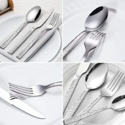 Deleca 6 Persoons Bestekset Deluxe (30-delig) - Vorken, Lepels En Messen - Vaatwasserbestendig - Gehamerd - Zilver / RVS -Woonwinkel 1200x1200 1813