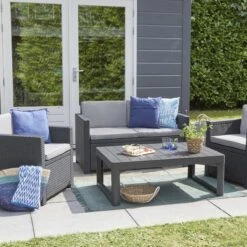 Allibert Lyon Tuintafel - 116x71,5x66/40 Cm - Grafiet -Woonwinkel 1200x1200 188