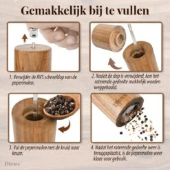 Dieux® - Peper En Zoutmolen Set - Cilinder Vorm - 22CM - Zout Peper Kruiden - 2 Stuks - Acacia Hout - Instelbare Maalgraad - Duurzaam - Luxe Kwaliteit - Hervulbaar - Pepermolen - Zoutmolen - BBQ Accesoires - Pasen 12 Dieux® - Peper En Zoutmolen Set - Cilinder Vorm - 22CM - Zout Peper Kruiden - 2 Stuks - Acacia Hout - Instelbare Maalgraad - Duurzaam - Luxe Kwaliteit - Hervulbaar - Pepermolen - Zoutmolen - BBQ Accesoires - Pasen -Woonwinkel 1200x1200 1888