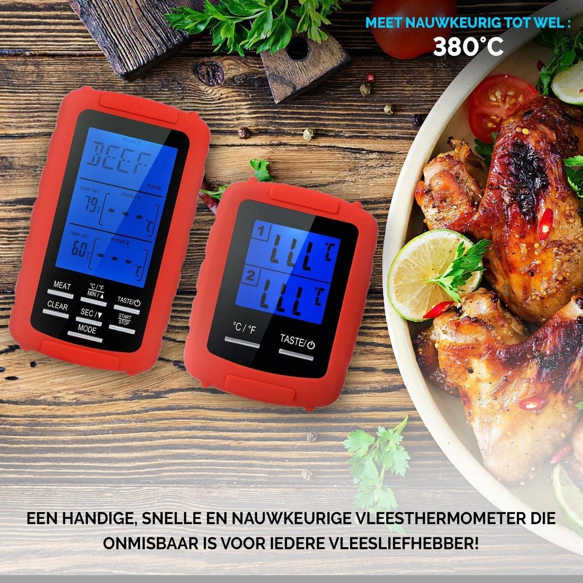 Mancor Vleesthermometer Digitaal BBQ Accesoires Thermometer Oventhermometer 4 Mancor Vleesthermometer Digitaal BBQ Accesoires Thermometer Oventhermometer - Afbeelding 2