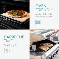 Navaris Pizzasteen XL Voor Oven En Barbecue - Rechthoekige Pizzaplaat 38 X 30 Cm - Inclusief Pizzaschep Met Extra Lang Handvat En Receptenboek -Woonwinkel 1200x1200 1943