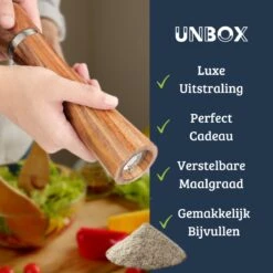 UNBOX Peper En Zoutmolen Set - Pepermolen - Zoutmolen - BBQ Accesoires - Acacia Hout - RVS -Woonwinkel 1200x1200 1974