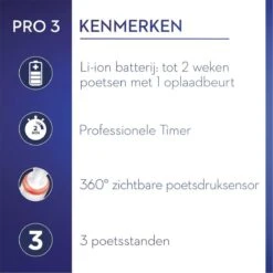 Oral B Oral-B Pro 3 - 3000 - Elektrische Tandenborstel - Ontworpen Door Braun - Blauw -Woonwinkel 1200x1200 2102