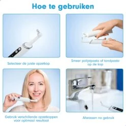 DEN-T® PRO P350 Elektrische Tandenpolijster - Wit - 5 Standen - 5 Opzetstukken - Polijstmachine - Polijstset - Tanden Polijsten - -Woonwinkel 1200x1200 2119