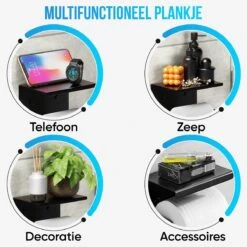 Strex WC Rolhouder Met Plankje - Zwart - Zelfklevend / Boren / Zonder Boren - Toiletrolhouder - WC Papier Houder 16 Strex WC Rolhouder Met Plankje - Zwart - Zelfklevend / Boren / Zonder Boren - Toiletrolhouder - WC Papier Houder -Woonwinkel 1200x1200 2201