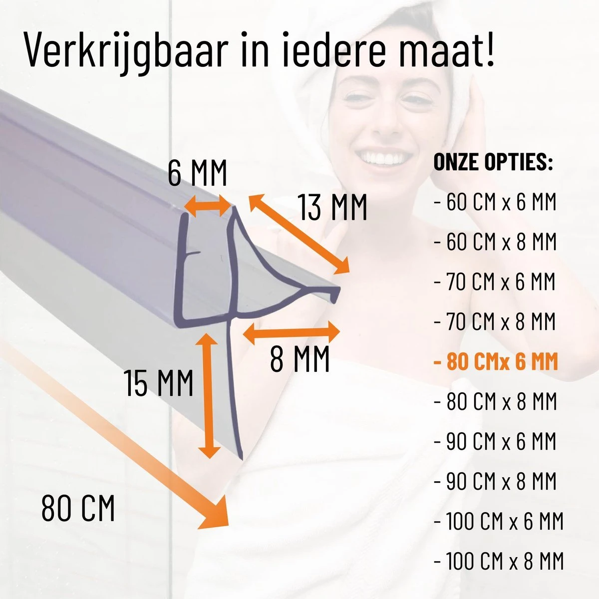 Simple Fix Lekstrip - Douchestrip - Waterkering - 80CM Lang - 6MM Glasdikte - Lekdorpel 8 Simple Fix Lekstrip - Douchestrip - Waterkering - 80CM Lang - 6MM Glasdikte - Lekdorpel - Afbeelding 6