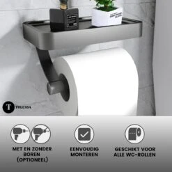 Tolussa Premium WC Rolhouder Zwart Met Plankje - Toiletrolhouder Zwart Met Plankje - Met En Zonder Boren 19 Tolussa Premium WC Rolhouder Zwart Met Plankje - Toiletrolhouder Zwart Met Plankje - Met En Zonder Boren -Woonwinkel 1200x1200 2236