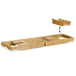 IVOL Badplank Bamboe - Badplank Hout Met Badrek Houders - Uitschuifbaar - 75 Tot 110 Cm -Woonwinkel 1200x1200 2249