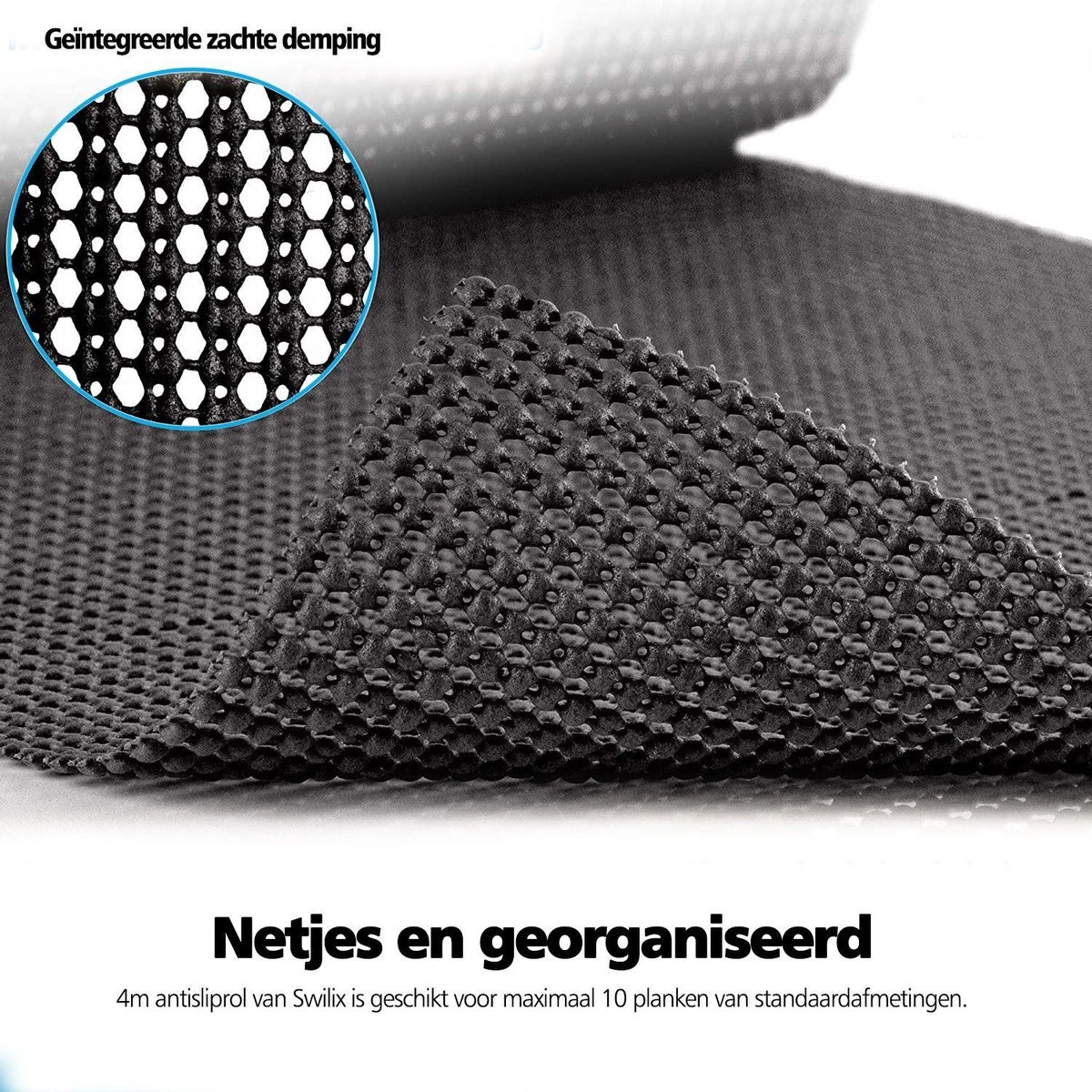 SWILIX ® Antislipmat Voor Kasten En Lades, Douchemat - Badkamermat - Badmat, Dienblad, Vloer - 4 Meter Rol - Anti Slip Mat - 400 X 30 Cm - Zwart 4 SWILIX ® Antislipmat Voor Kasten En Lades, Douchemat - Badkamermat - Badmat, Dienblad, Vloer - 4 Meter Rol - Anti Slip Mat - 400 X 30 Cm - Zwart - Afbeelding 2