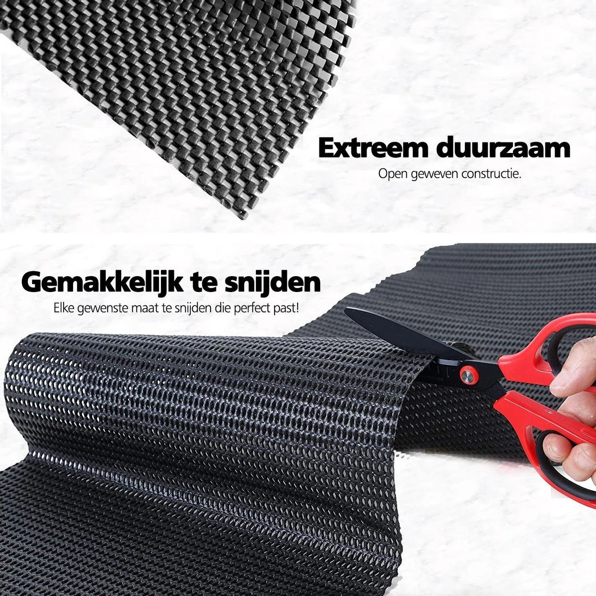 SWILIX ® Antislipmat Voor Kasten En Lades, Douchemat - Badkamermat - Badmat, Dienblad, Vloer - 4 Meter Rol - Anti Slip Mat - 400 X 30 Cm - Zwart 8 SWILIX ® Antislipmat Voor Kasten En Lades, Douchemat - Badkamermat - Badmat, Dienblad, Vloer - 4 Meter Rol - Anti Slip Mat - 400 X 30 Cm - Zwart - Afbeelding 6