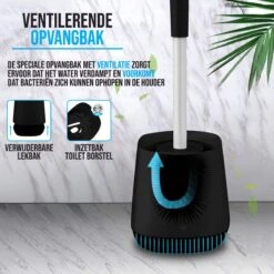 Strex Toiletborstel Siliconen Met Houder Zwart - Sneldrogend, Hygiënisch & Antibacteriële Werking - WC Borstel - Toilet Borstel Houder -Woonwinkel 1200x1200 2276