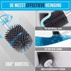 Strex Toiletborstel Siliconen Met Houder - Sneldrogend, Hygiënisch & Antibacteriële Werking - WC Borstel - Toilet Borstel Houder -Woonwinkel 1200x1200 2296