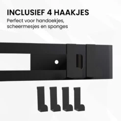 BrandtBergkamp RVS Doucherek 2 Laags – Zonder Boren – Doucherekje Hangend – Badkamerrek Zwart -Woonwinkel 1200x1200 2303