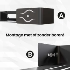 BrandtBergkamp RVS Doucherek 2 Laags – Zonder Boren – Doucherekje Hangend – Badkamerrek Zwart -Woonwinkel 1200x1200 2304