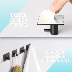 Qitch & Quisine Handdoekhaakjes - Set Van 3 Zwarte Haakjes - Zelfklevend - Waterbestendig - RVS 13 Qitch & Quisine Handdoekhaakjes - Set Van 3 Zwarte Haakjes - Zelfklevend - Waterbestendig - RVS -Woonwinkel 1200x1200 2319