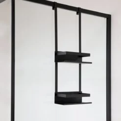 VDN Stainless Doucherek Zonder Boren - Doucherek Hangend - Doucherek Zwart - RVS - Doucherek Aan Douchewand - 2 Laags -Woonwinkel 1200x1200 2363