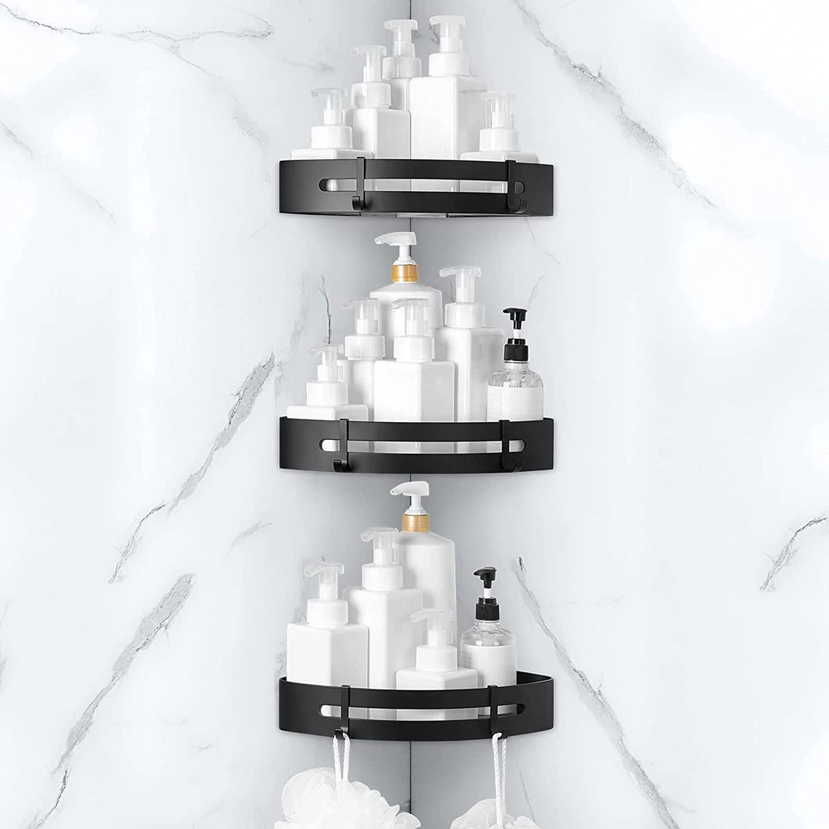 Sens Design Doucherekjes Set Van 3 - Doucherek Zonder Boren - Zwart 7 Sens Design Doucherekjes Set Van 3 - Doucherek Zonder Boren - Zwart - Afbeelding 5