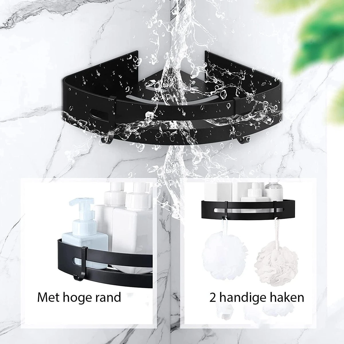 Sens Design Doucherekjes Set Van 3 - Doucherek Zonder Boren - Zwart 8 Sens Design Doucherekjes Set Van 3 - Doucherek Zonder Boren - Zwart - Afbeelding 6