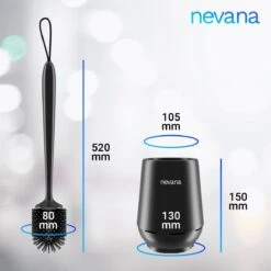 Toiletborstel Met Houder - WC Borstel - Vrijstaand - Siliconen - Zwart -Woonwinkel 1200x1200 2398