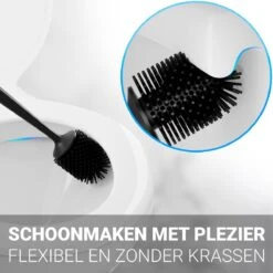 Toiletborstel Met Houder - WC Borstel - Vrijstaand - Siliconen - Zwart -Woonwinkel 1200x1200 2399