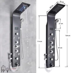 Douchepaneel Met Massage - Regendouche - Massage Jets - Waterval Douche - Met Thermostaatkraan En Handdouche - Zwart - Opbouw - Douchekop - Flanner® 13 Douchepaneel Met Massage - Regendouche - Massage Jets - Waterval Douche - Met Thermostaatkraan En Handdouche - Zwart - Opbouw - Douchekop - Flanner® -Woonwinkel 1200x1200 2407
