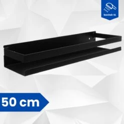 SanitairXL - Doucherek Zwart RVS - 50 Cm Breed - Badkamer Rekje - Douche Rekje - Wandrekje - Hangend Doucherek - Keuken Wandrek -Woonwinkel 1200x1200 2414